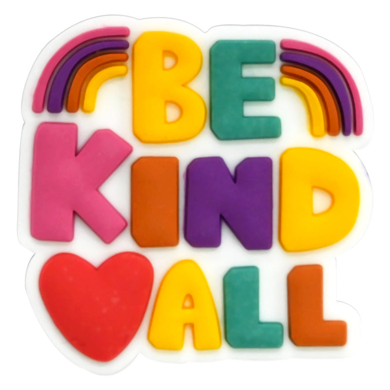 Wholesale Random 100pcs Cartoon Letter PVC Soft Rubber Shoe Buckle Decoration ACC-SC-RYY064