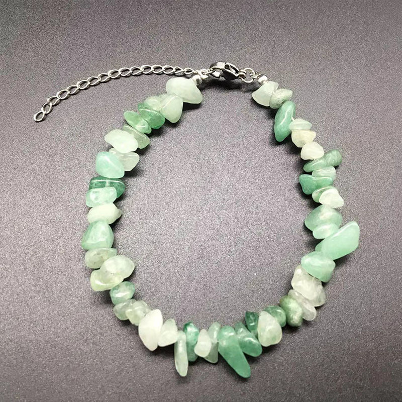 Wholesale Colorful Natural Stone Anklets Stainless Steel Wire Lock Buckle ACC-AS-Yima001