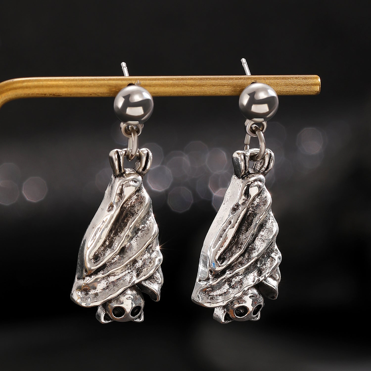 Wholesale Trendy Bat Earrings - Vintage Gold Zinc Alloy -  Jewelry Fashion Accessory