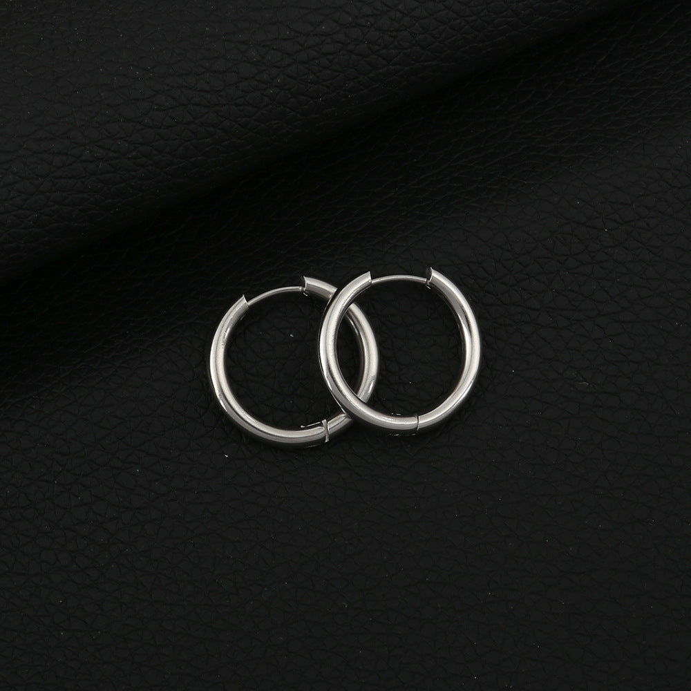 Wholesale Minimalist Stainless Steel Round Hoop Earrings Stylish Unisex Chic Fashion Jewelry Accessory for Everyday Wear