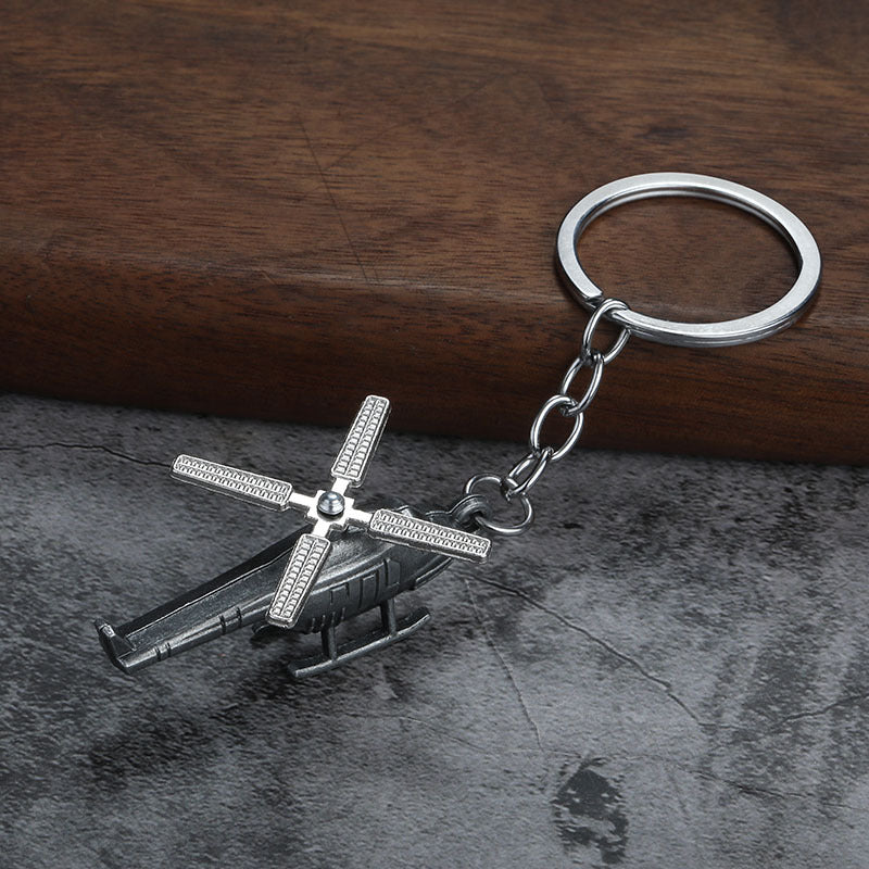 Wholesale Vintage Creative 3D Helicopter Car Keychain