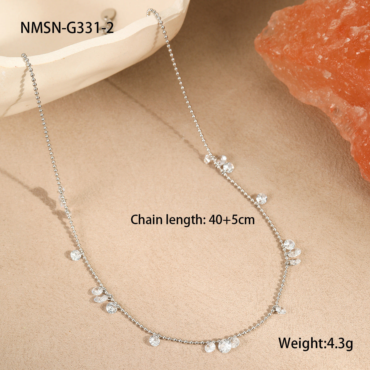 Großhandel Farbe Zirkon Serie Edelstahl Halskette Armband