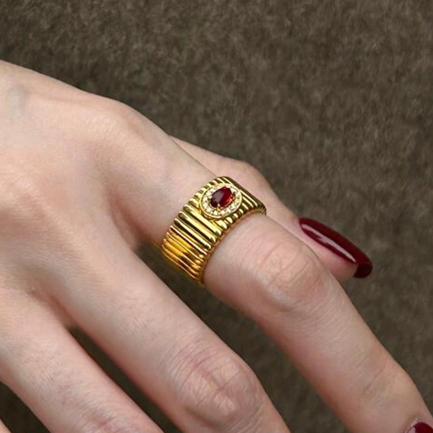 Wholesale Copper Vintage Star Cameo Ring Open Adjustable Jewelry Accessory for Resale
