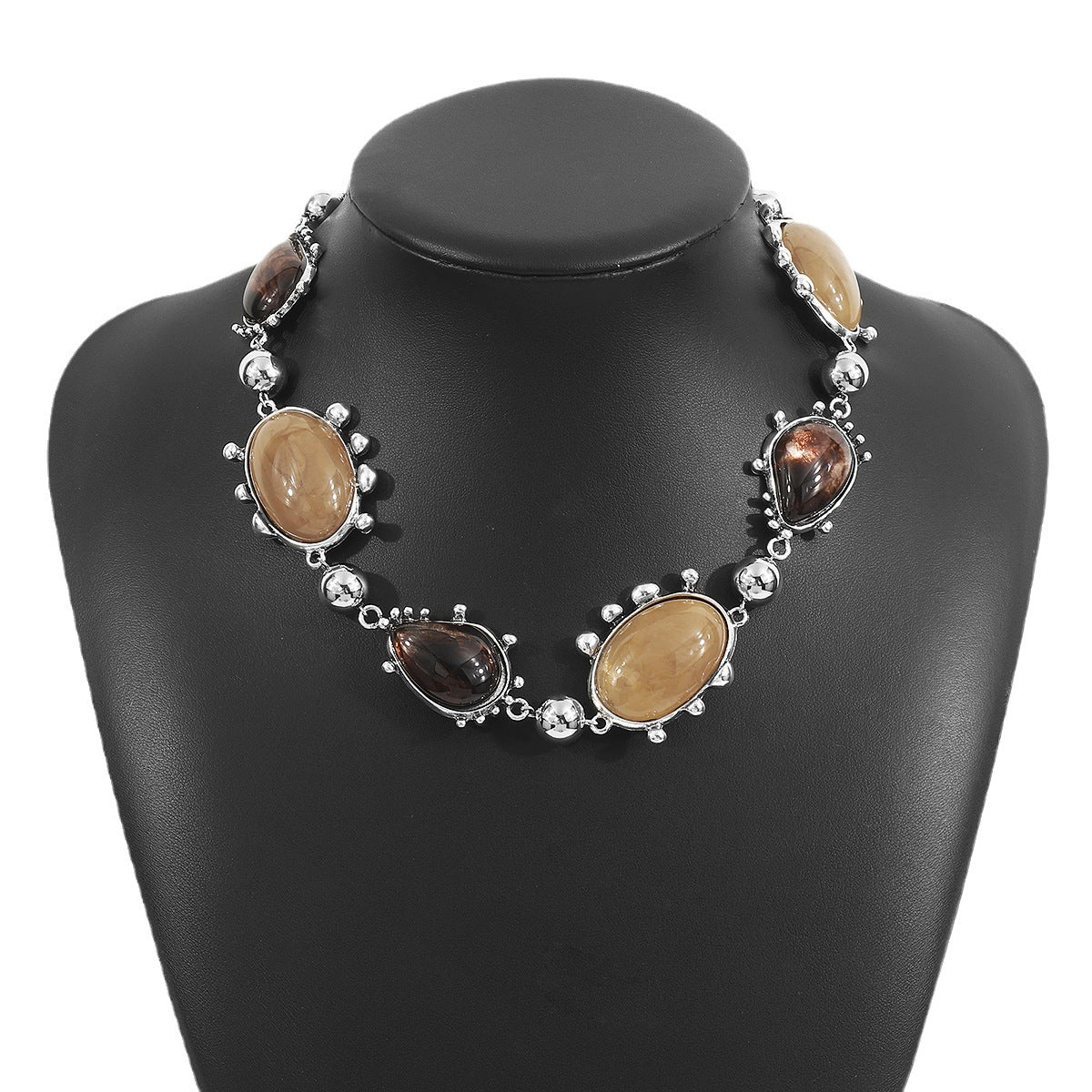 Wholesale Artistic Retro Geometric Necklace Western Country Style  Clavicle Chain