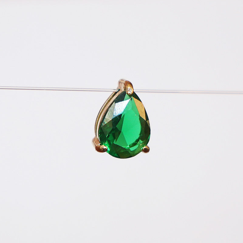 Wholesale DIY accessories stainless steel pear-shaped teardrop zircon pendants