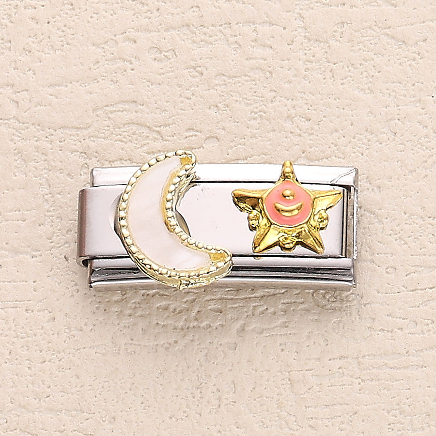 Wholesale 10pcs Italian Charm Bracelet 9mm DIY Splicing Cute Creative Stainless Steel Composable Bracelet