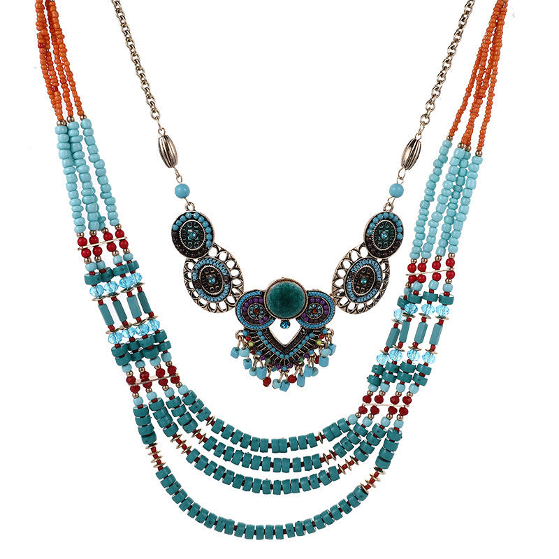 Wholesale Ethnic Bohemian Rice Beads Necklaces Earrings Jewelry Set ACC-NE-Jicai002