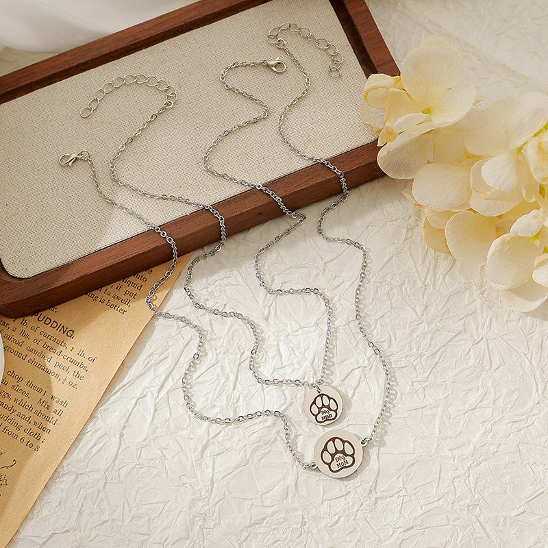 Wholesale Stainless Steel Necklace Clavicle Chain Hollow Love Unicorn Necklace