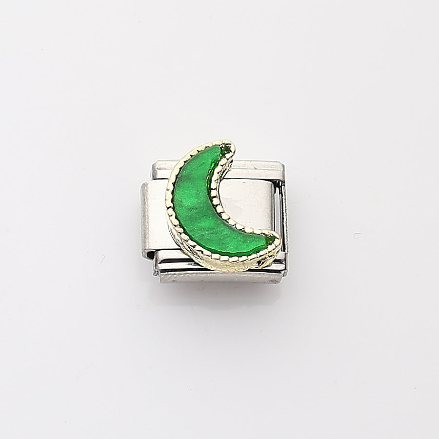 Wholesale 10pcs Italian Charm Bracelet 9mm DIY Splicing Colorful Stars and Moon Series Stainless Steel Composable Bracelet