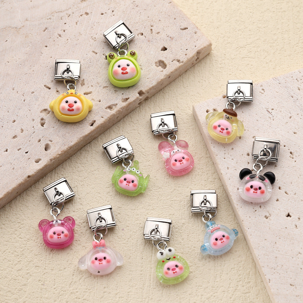 Bracelet de charme italien 10pcs Bracelet à charme 9 mm DIY CARTONIR BRACILEMENT COMPOSIBLE D'ACIER SECTIONNEL