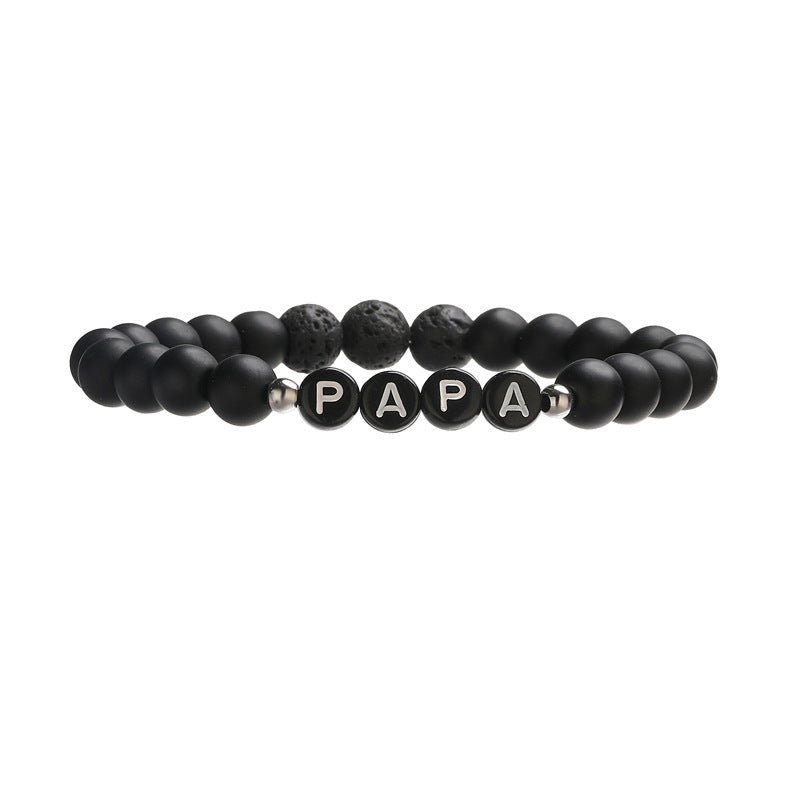 Wholesale European Style 8Mm Natural Stone DAD Letter Beaded Bracelet Father S Day Gift Elastic Cord Jewelry Accessory