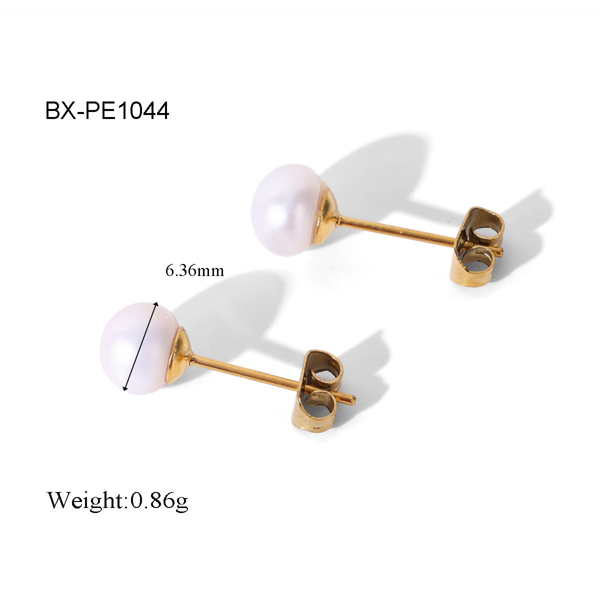 Wholesale Retro Freshwater Pearl Earrings Simple Stackable Stainless Steel Everyday Wear Jewelry Gift