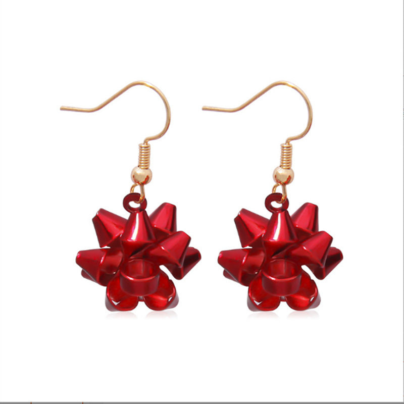 Wholesale 4 Pairs/set Christmas Snowflake Ribbon Cartoon Bell Tassel Earrings ACC-ES-Boman003