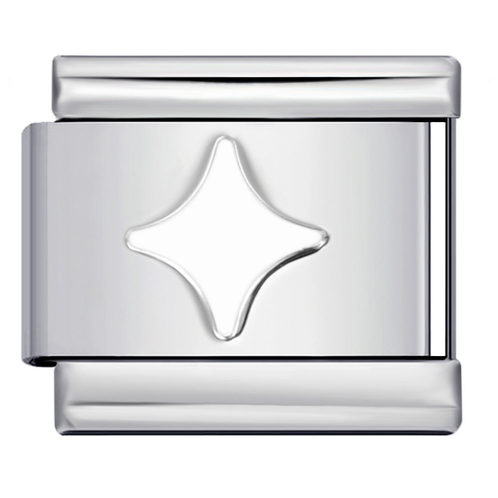 Wholesale Italian Charm Bracelet 9mm DIY Colorful Oil Dripping Heart    Creative Stainless Steel Composable Bracelet