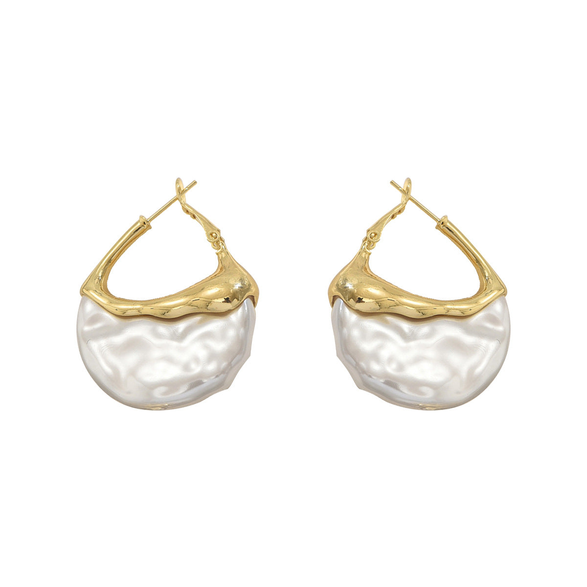 Wholesale Fashion Pearl Inlay Geometric Earrings,  European American Style,  Stylish Jewelry for Women