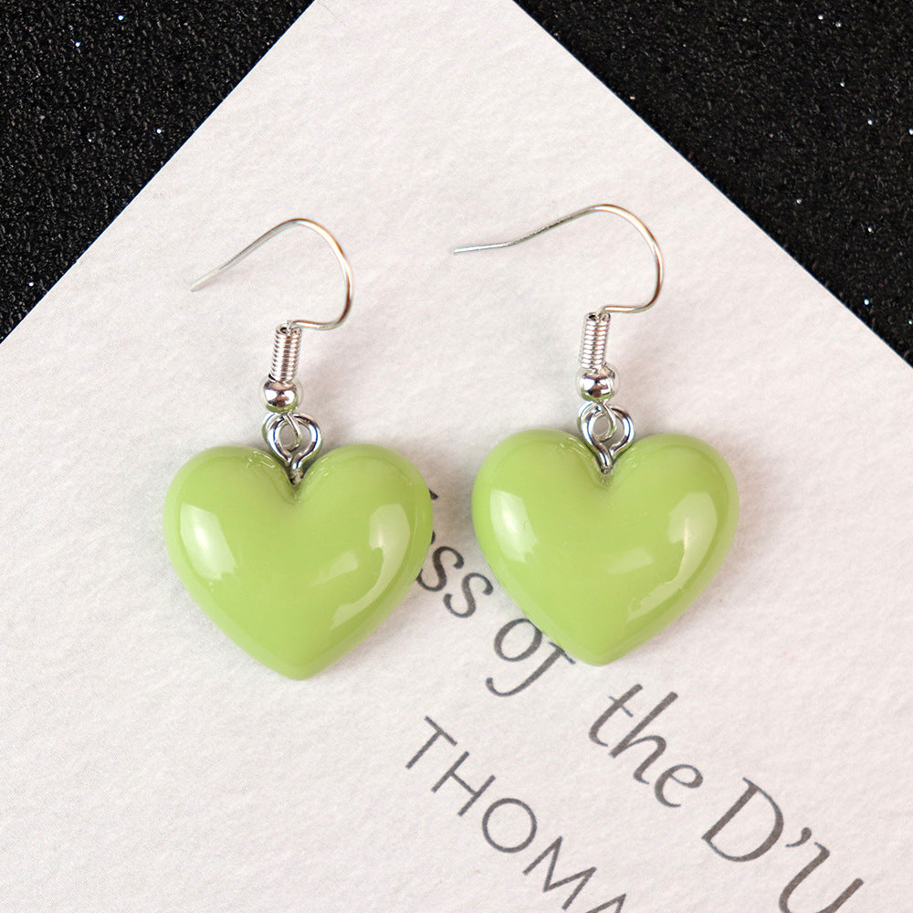 Wholesale Valentine' s Day Resin Flat Pearl Heart Earrings