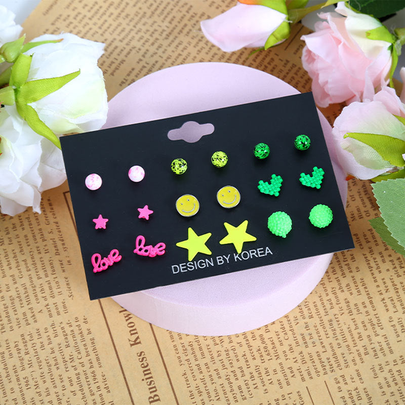 Wholesale Alloy 9 pairs/ set earrings set