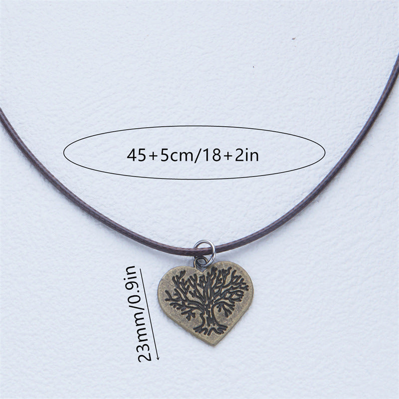 Wholesale Stainless Steel Tree of Life Heart Necklace