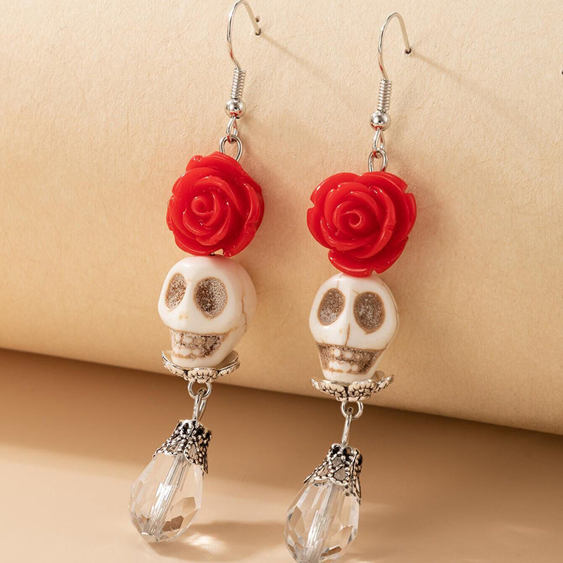 Wholesale   Skull Ear Hook  Bow Earrings