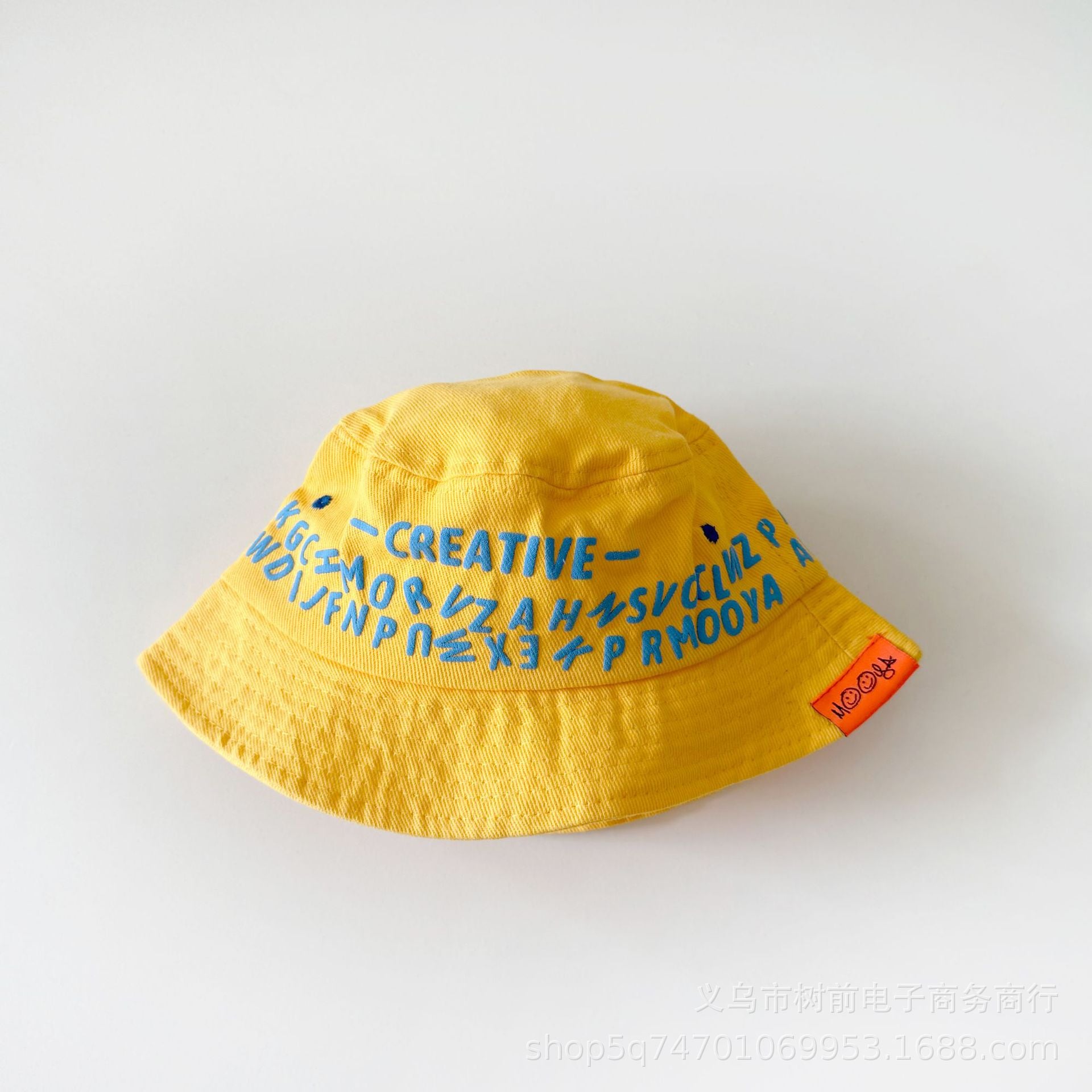 Wholesale Letter Washed Denim Cotton Children's  Bucket Hat