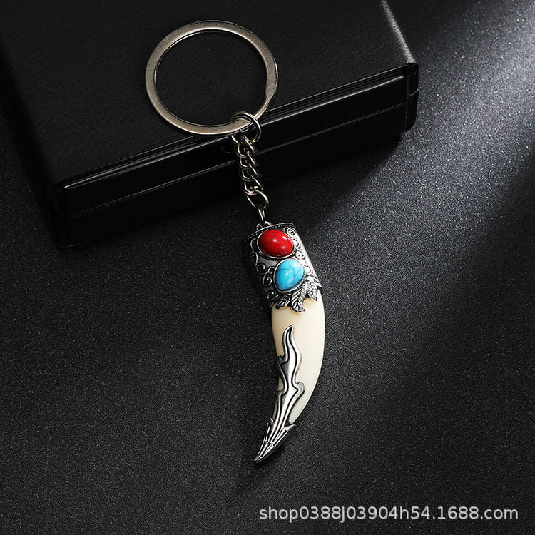 Wholesale Titanium Steel Retro Ethnic Style Domineering Wolf Necklace