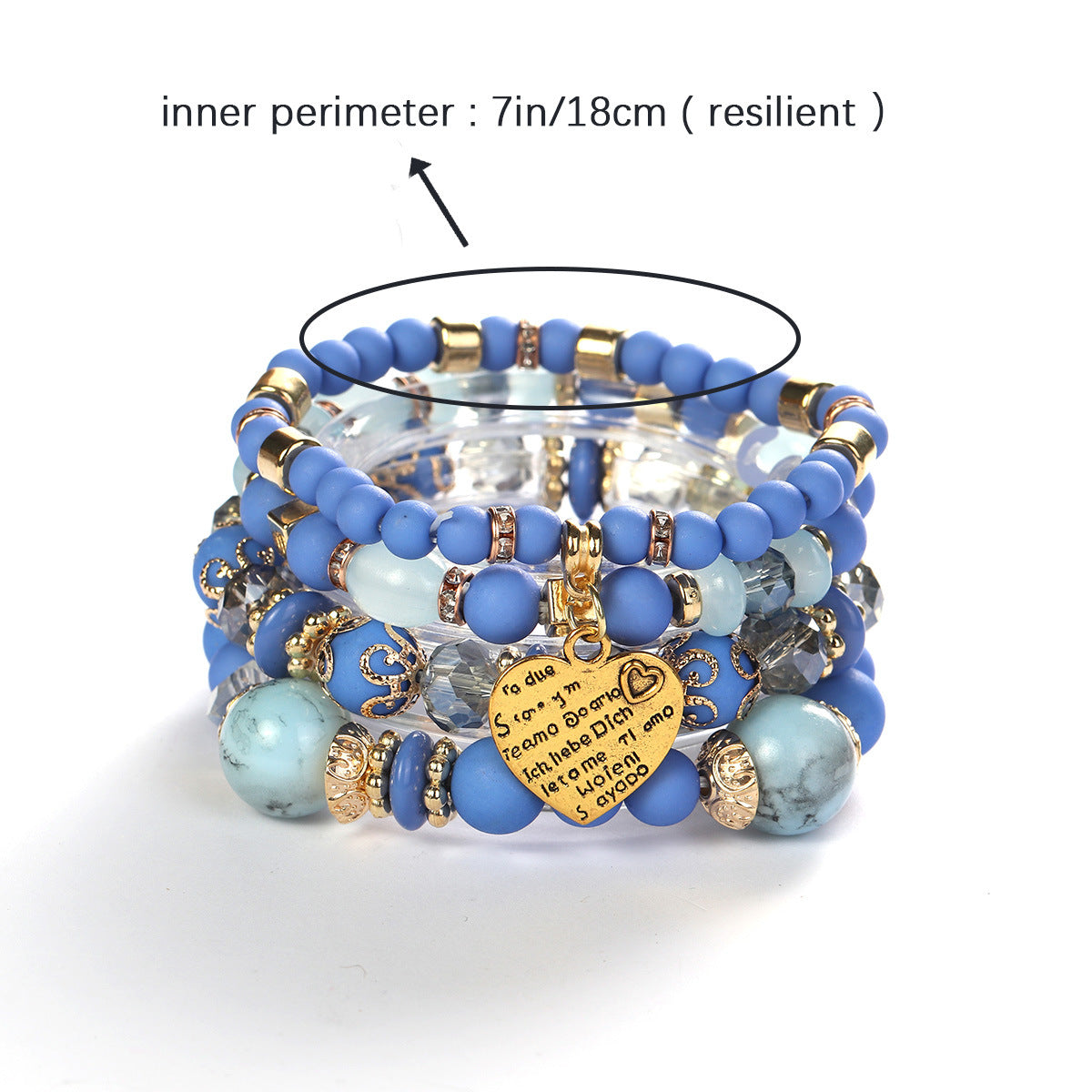 Wholesale Bohemian Retro Ethnic Style Heart Pendant Bracelet ACC-BT-Lijie004