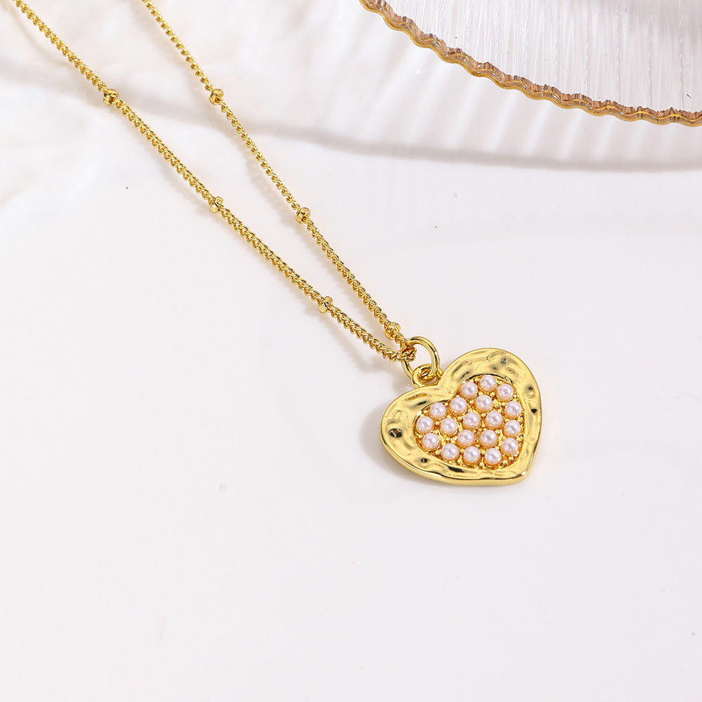 Wholesale Heart necklace copper plated 18k pendant necklace