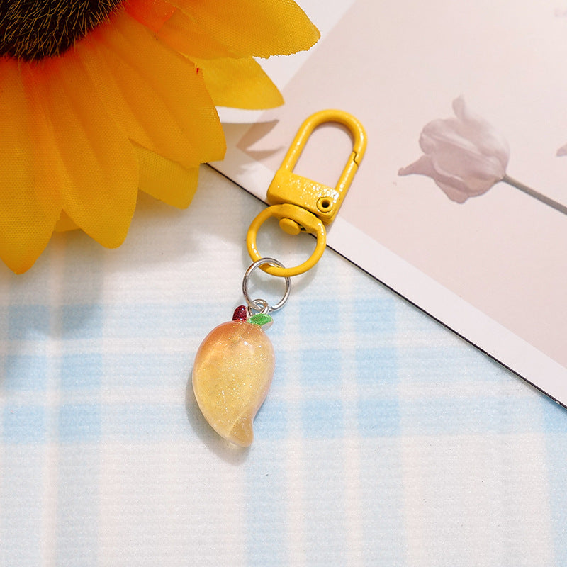 Wholesale Pastoral Style Resin Fruit Keychain Backpack Pendant Trendy Fashion Accessory Gift