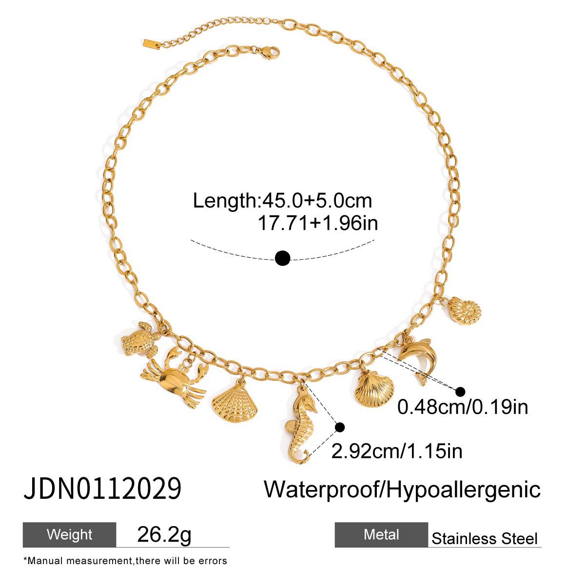 Wholesale  all-match 18K gold stainless steel ocean  shell necklace