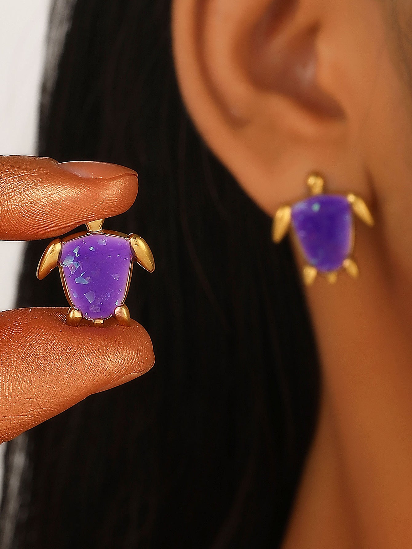 Wholesale starfish blue sea turtle earrings