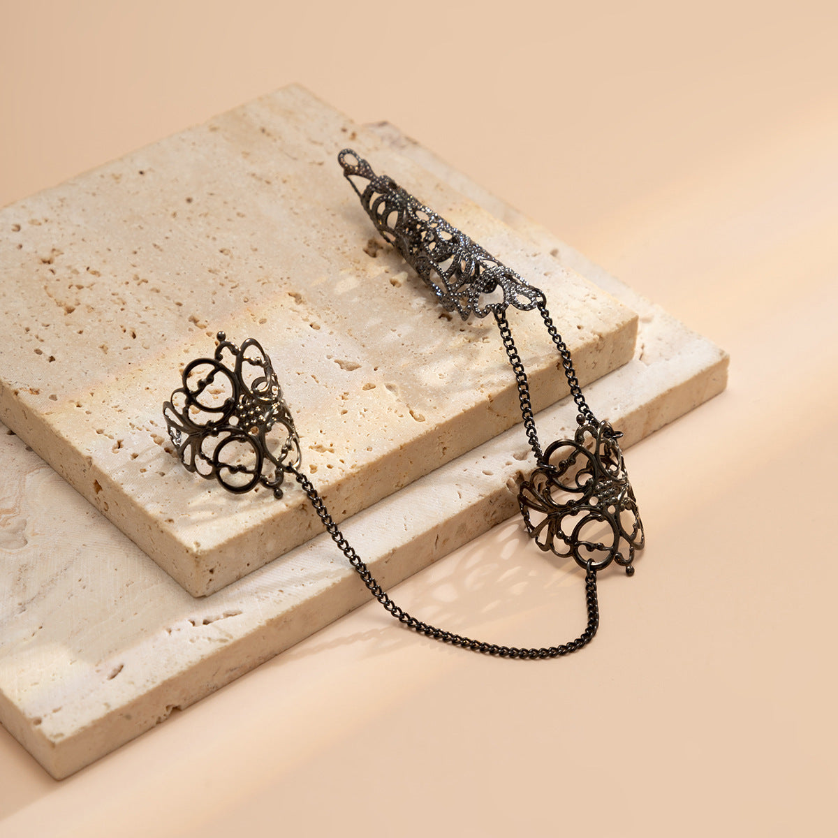 Wholesale  Gothic style hollow tapered nail set finger ring