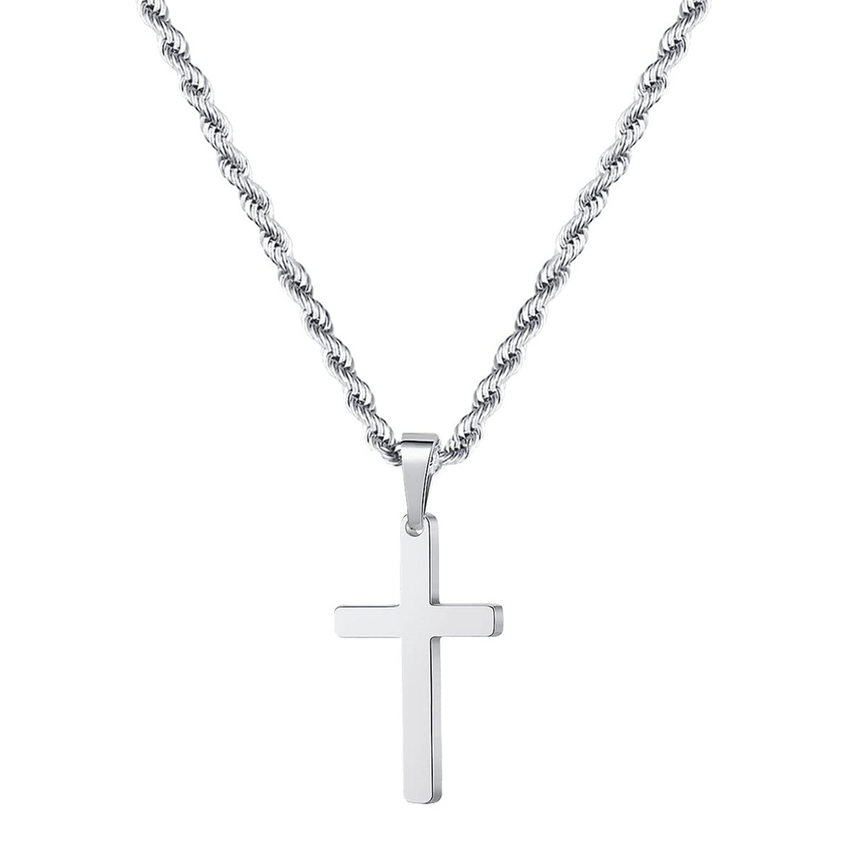 Wholesale  gold cross stainless steel double-layer necklace