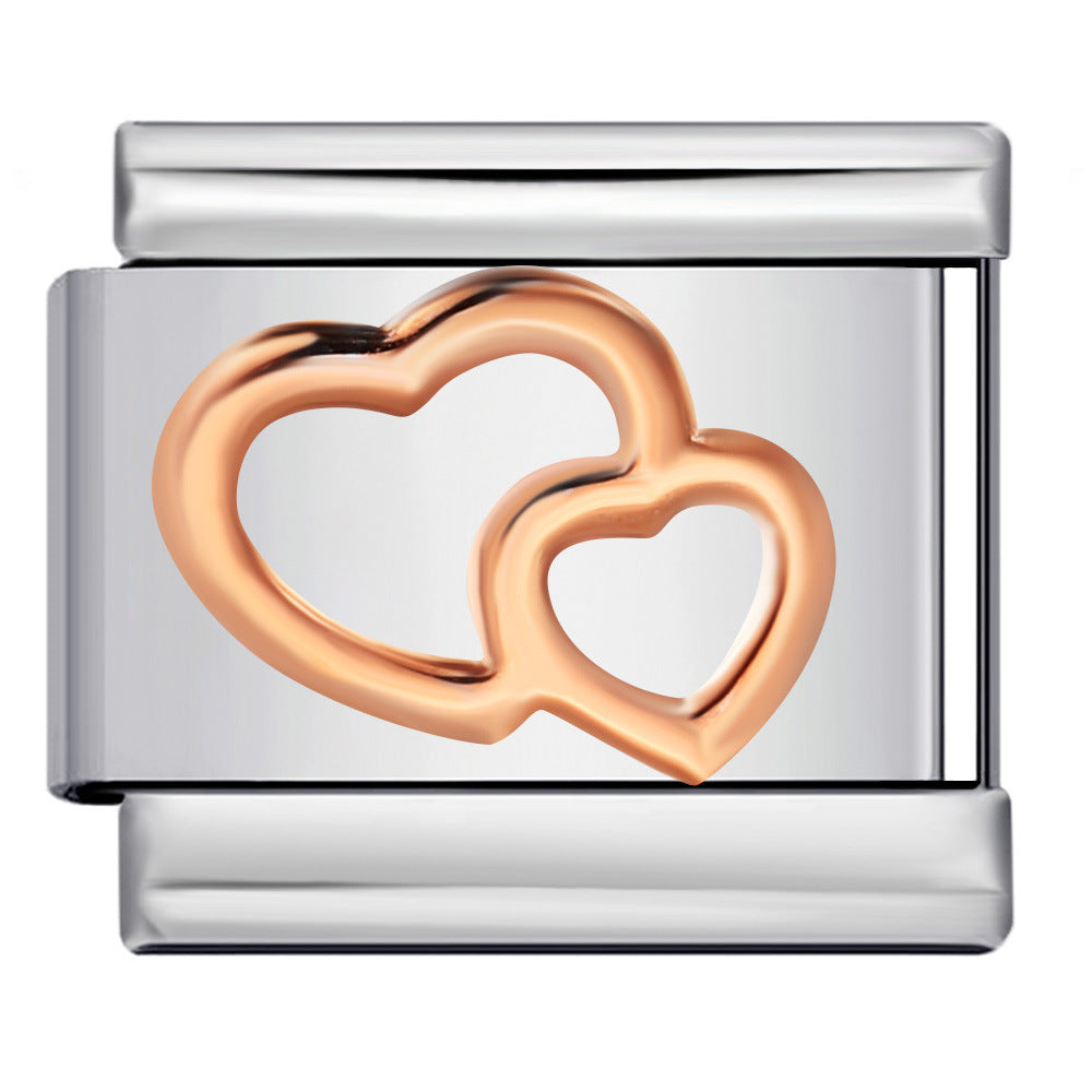 Wholesale  Italian Charm Bracelet 9mm DIY Gold and silver stamping Creative Stainless Steel Composable Bracelet