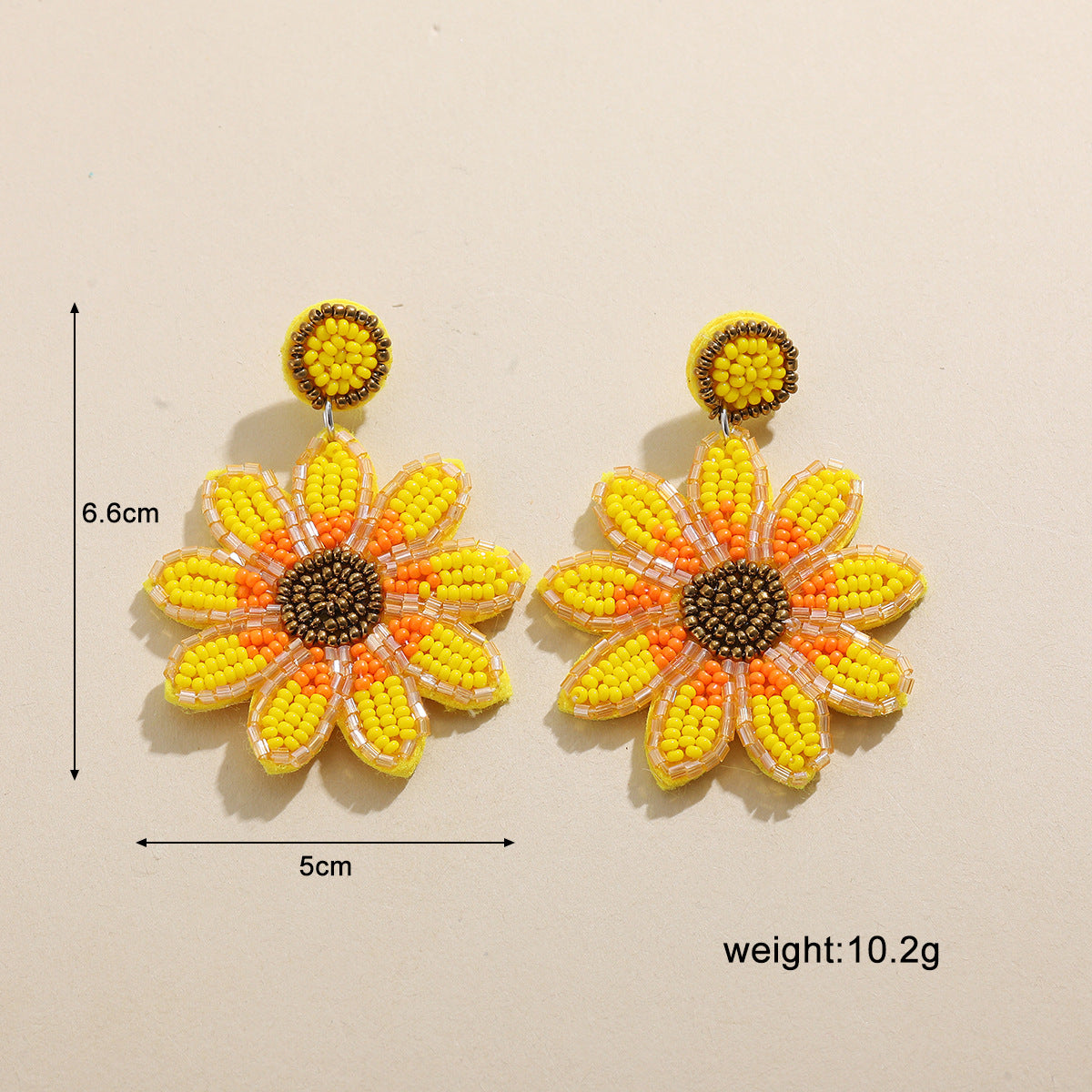 Wholesale Marine Animal  Starfish Shell Color Rice Beads Large Earrings