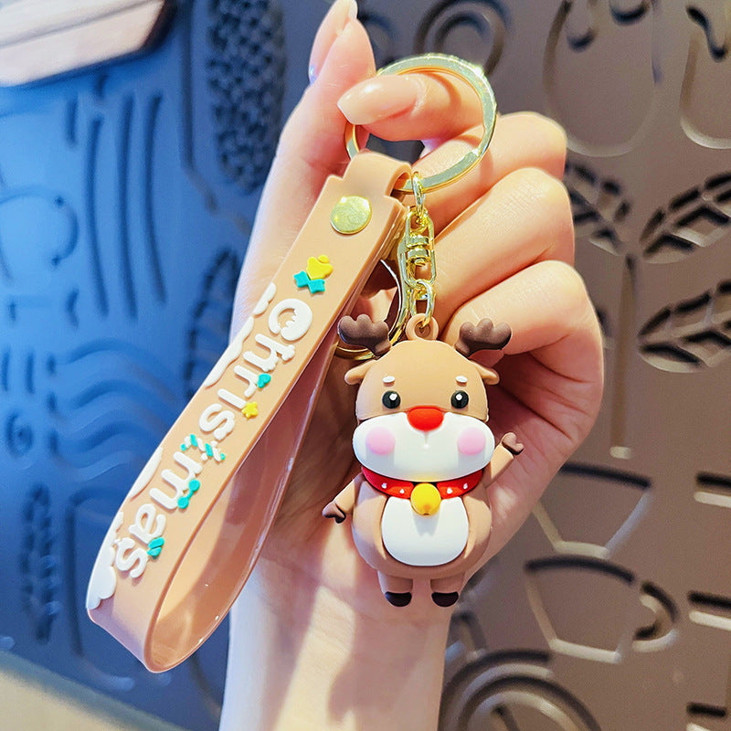 Wholesale Cartoon Christmas PVC Soft Keychain Creative Keychain ACC-KC-HangLi005