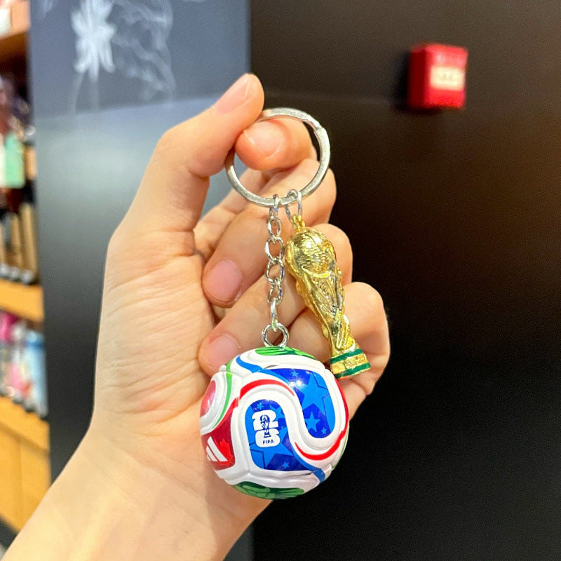 Wholesale 2026 World Cup Trophy Keychain Commemorative Football Fan Gift Car Key Accessory