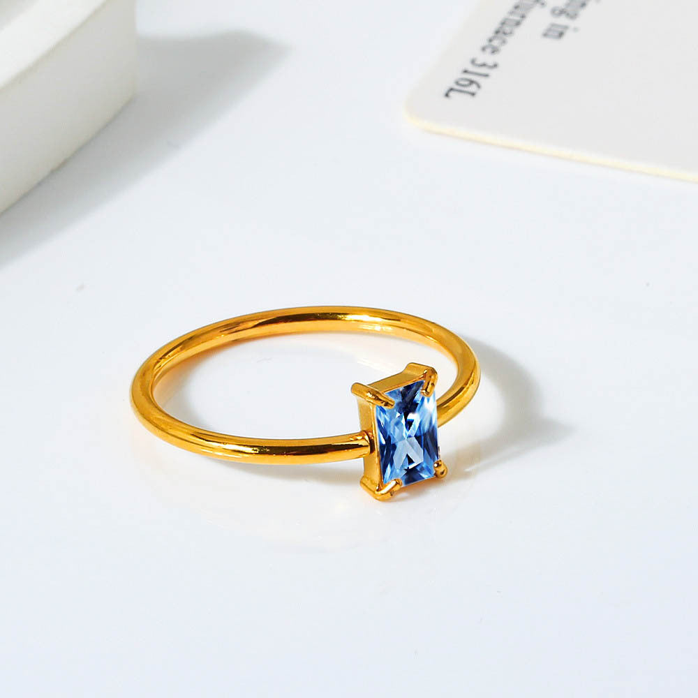 Wholesale 2PCS Steel Titanium Zircon Ring