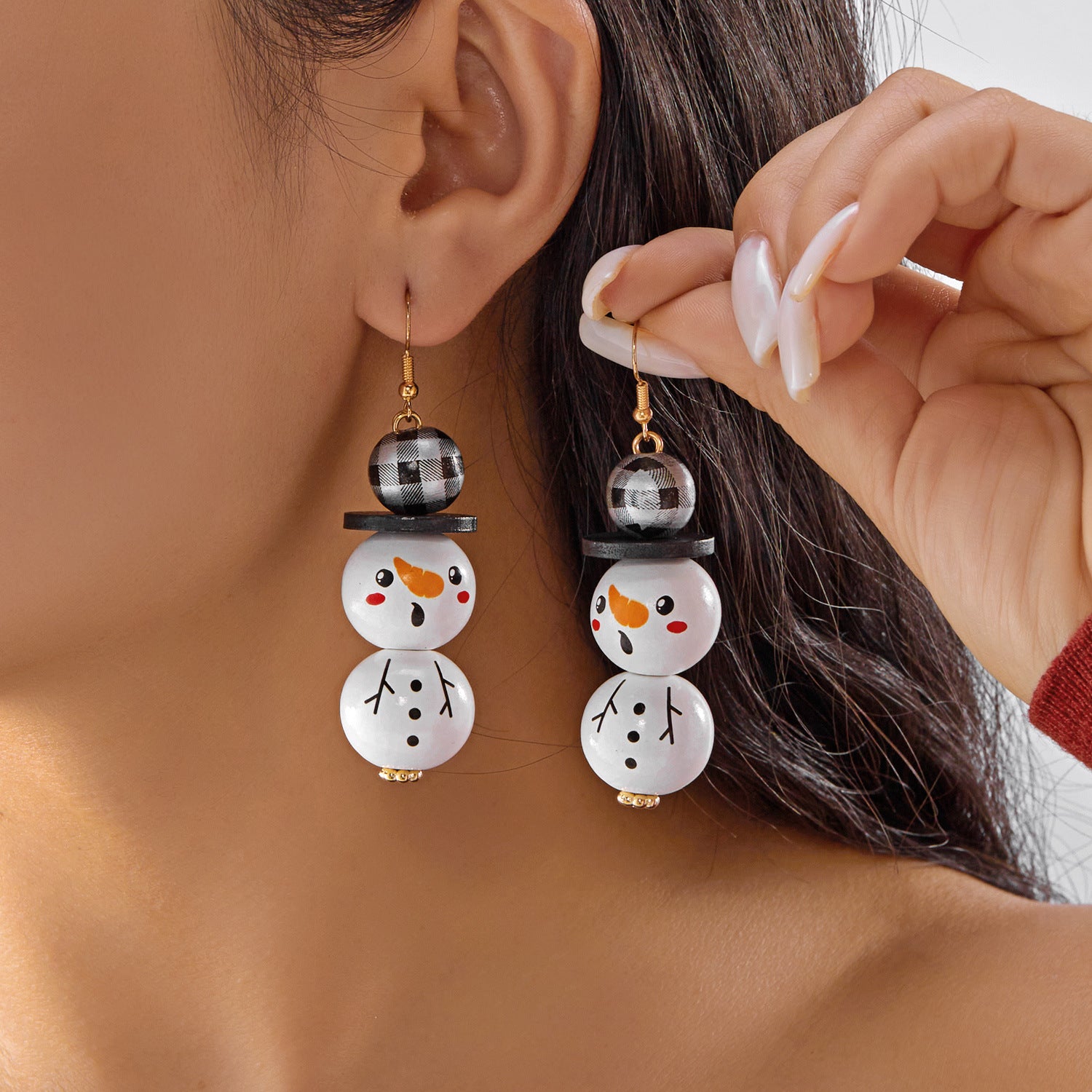 Wholesale Cartoon Christmas Snowman Earrings
