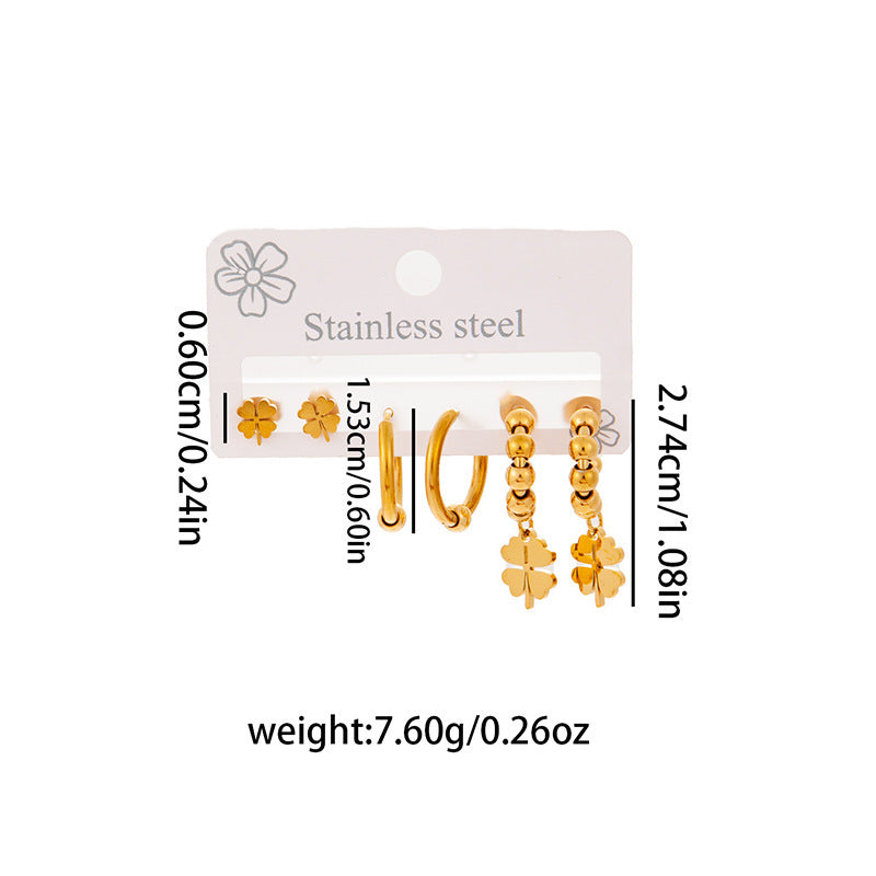 Wholesale Stylish Titanium Steel Love Earrings Set Fashion Jewelry for Party Wear
