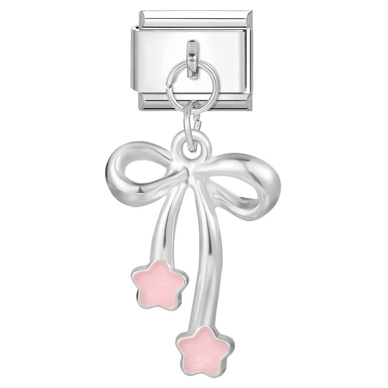 Wholesale  Italian Charm Bracelet 9mm DIY  Star Pendant Creative Stainless Steel Composable Bracelet