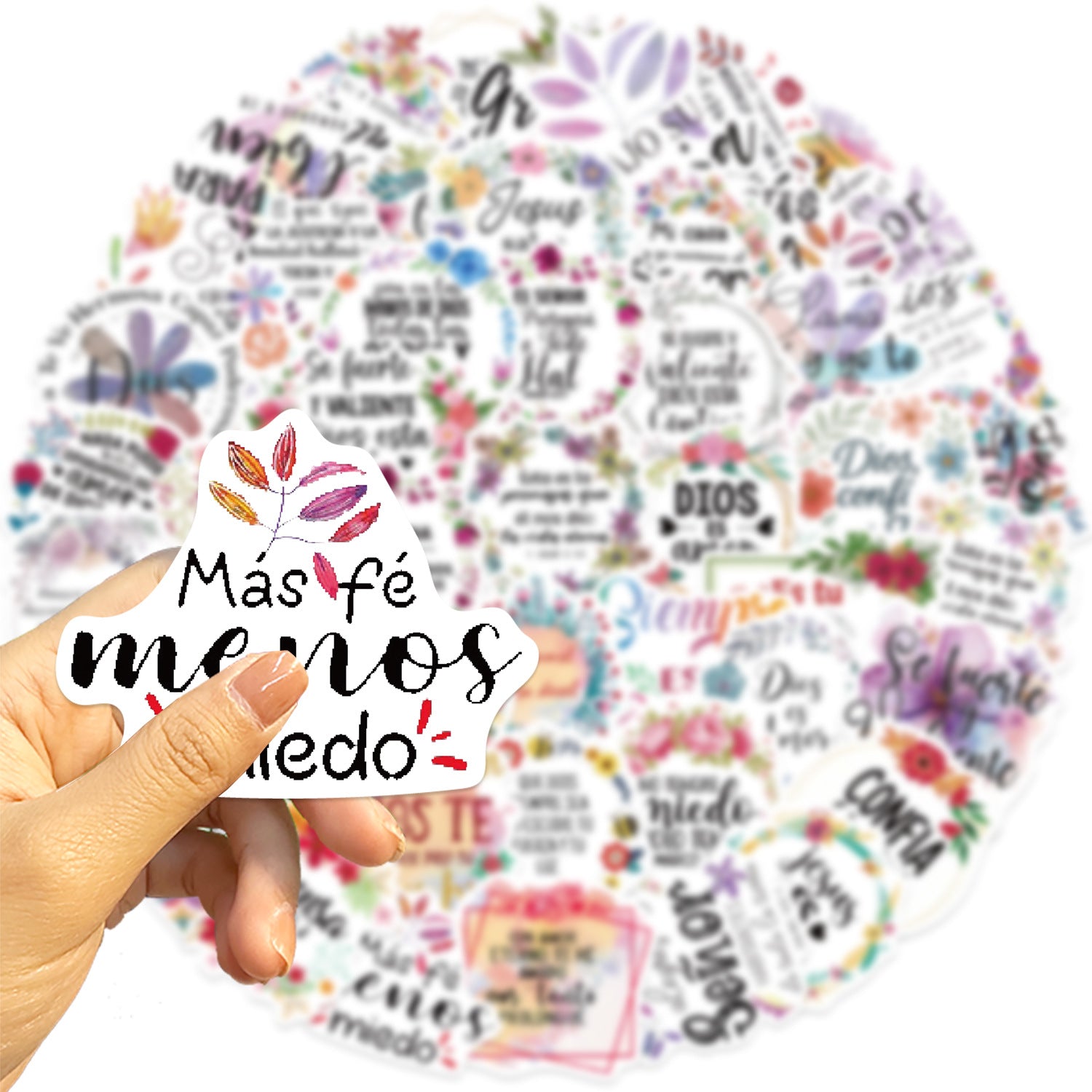 Wholesale 50pcs Spanish motivational text series stickers DIY decorative skateboard phone case PVC waterproof stickers