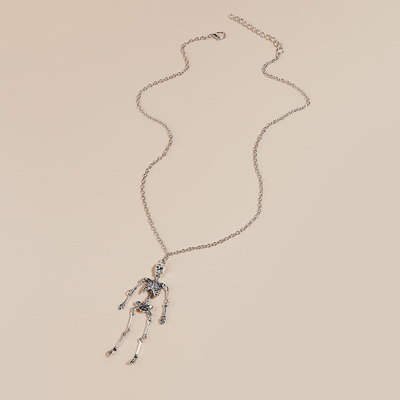 Wholesale   T-Shirt Chain Skull Three-Dimensional Human Body Joint Woolen Chain Necklaces