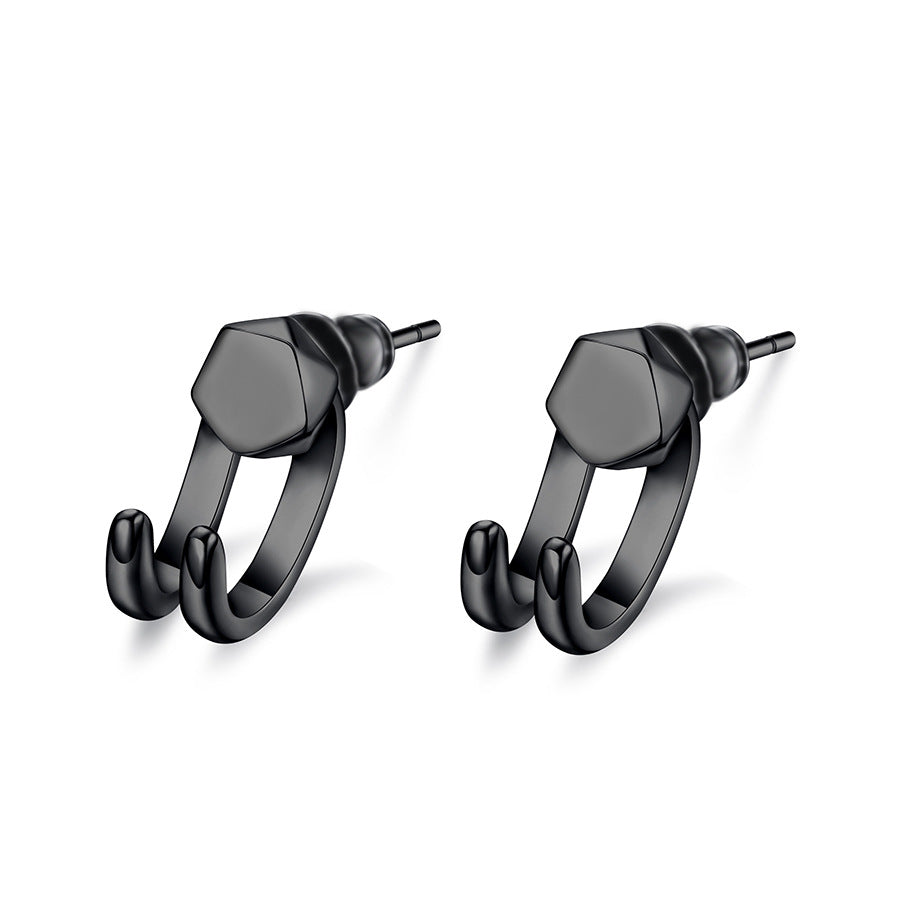 Wholesale men's hook detachable hip hop punk earrings