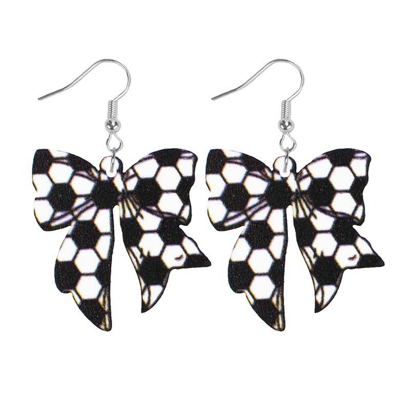 Wholesale Sports Style Baseball Basketball Football Football Football Volleyball Bowtie Shape Women Acrylic Earrings