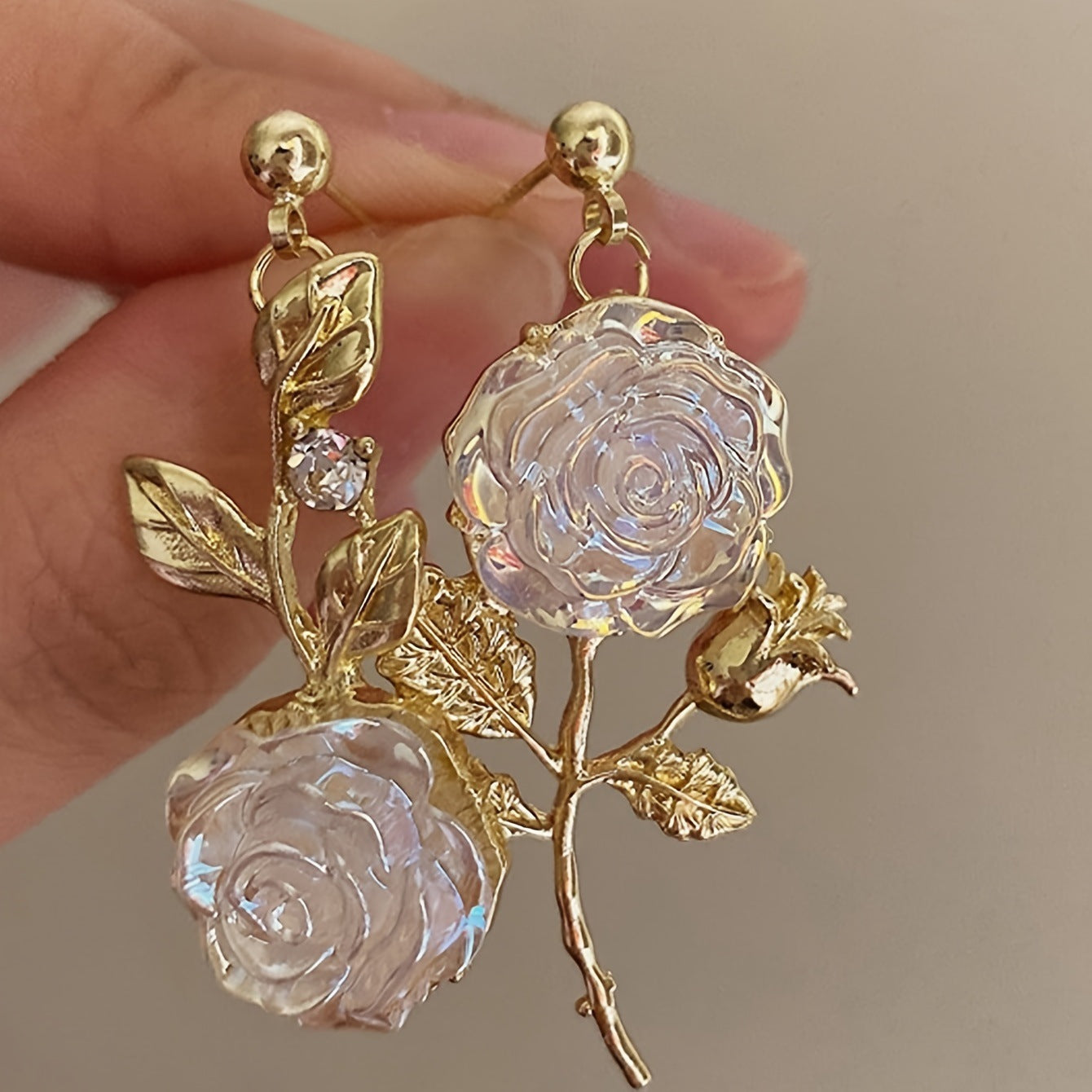 Wholesale  Ladies Golden Rose Earrings