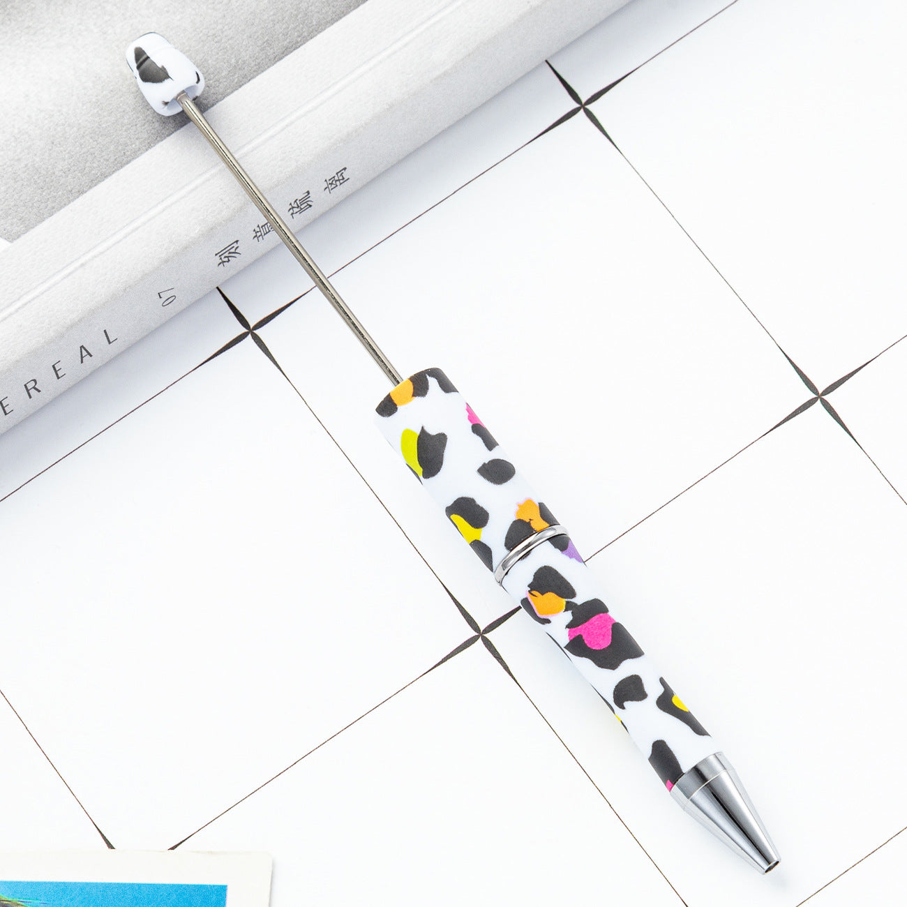 Wholesale Beadable Pens Cow Print Leopard Print Christmas Plastic Pen DIY for Beaded