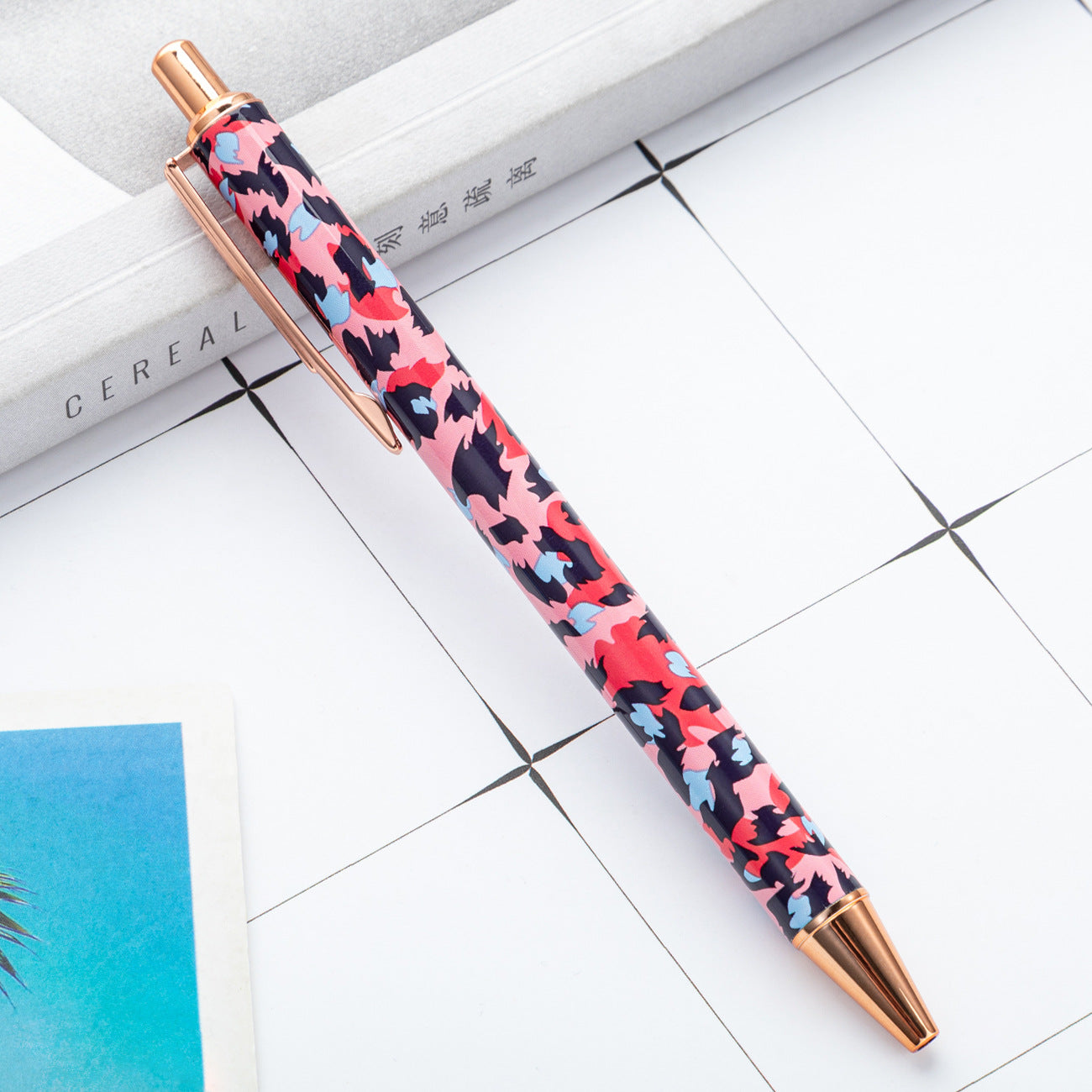 Wholesale Back to School floral film pen multi-color cartoon cute leopard ballpoint pen