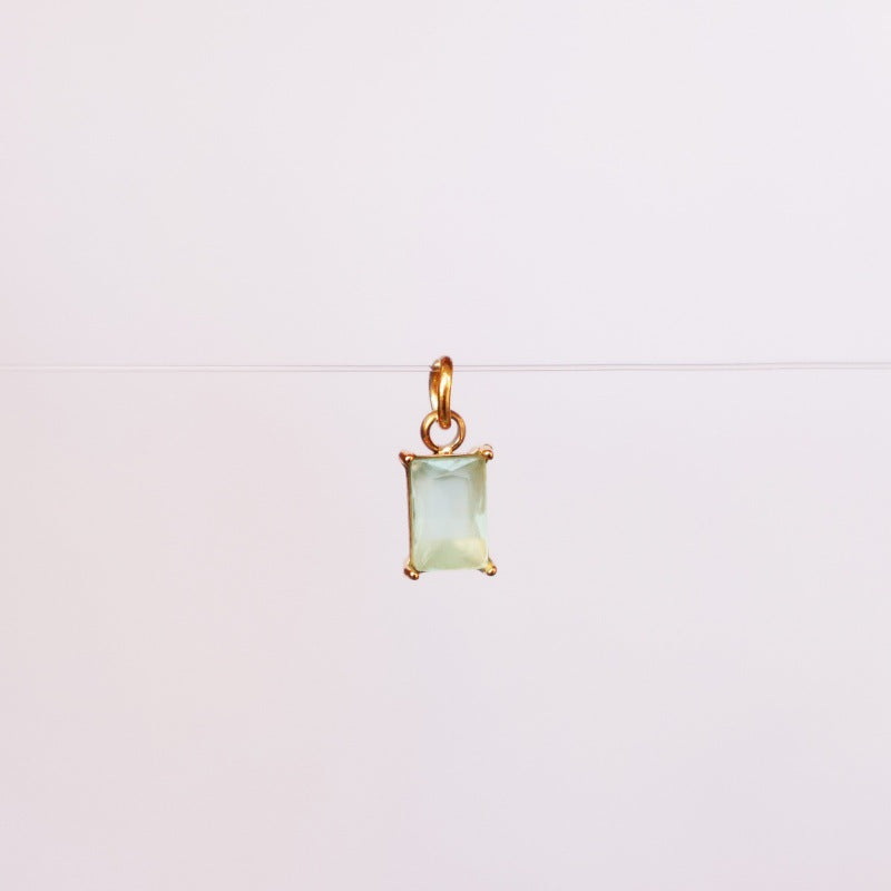 Wholesale stainless steel DIY twelve birthday stones colored zircon lock 18K gold plated pendant