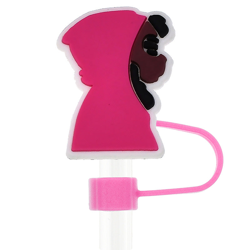 Wholesale  Random 100pcs Black Series 10mm PVC Soft Straw Tube Cap