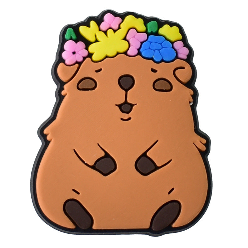 Wholesale Random 100pcs Cartoon Cute Small Animal PVC Soft Rubber Shoe Buckle Decoration ACC-SC-RYY063